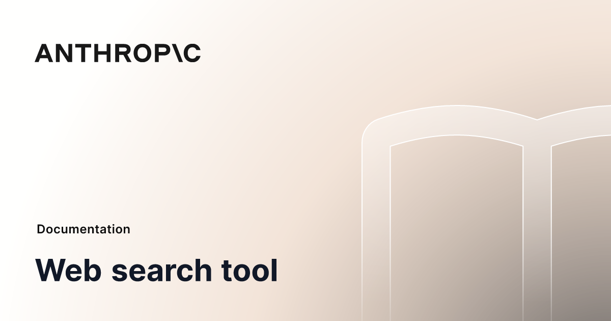 Web search tool - Anthropic