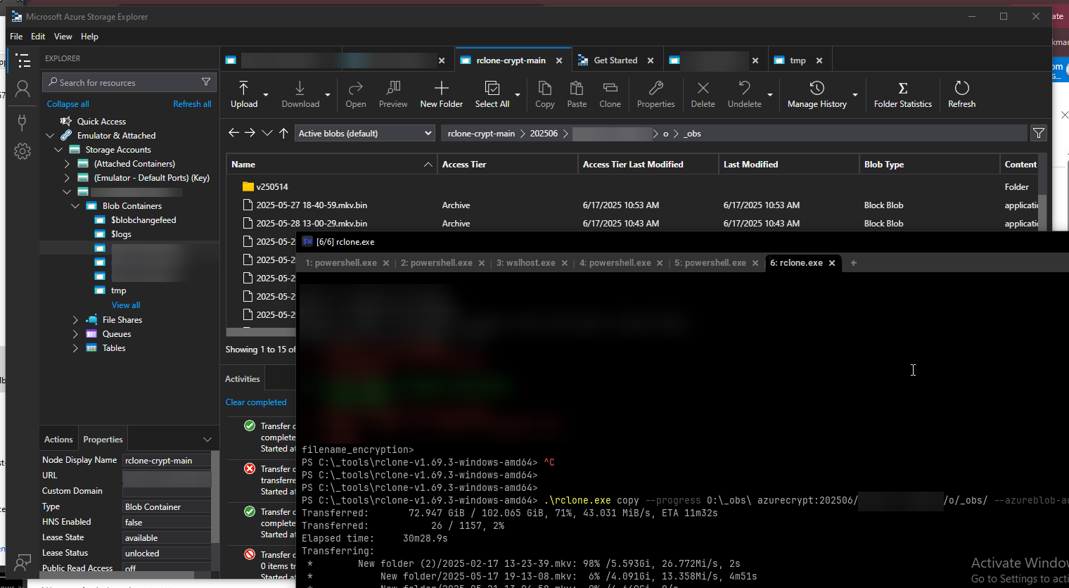 azure blob。3日以上リサーチの末ようやく使い始めた