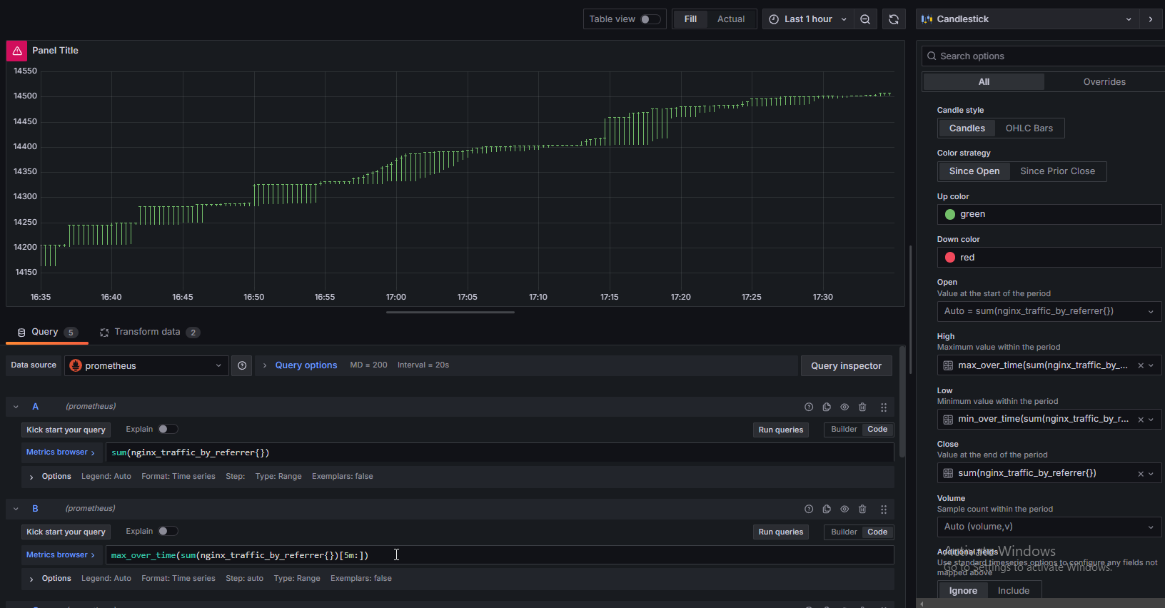 grafana。state timelineというやつが一番見やすいかも grafana。state timelineというやつが一番見やすいかも