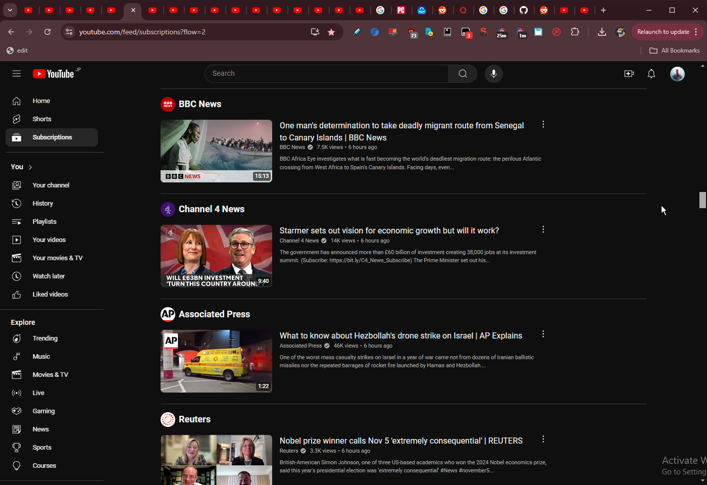 youtubeのサブスクをグループ化で整理した。 youtubeのサブスクをグループ化で整理した。
