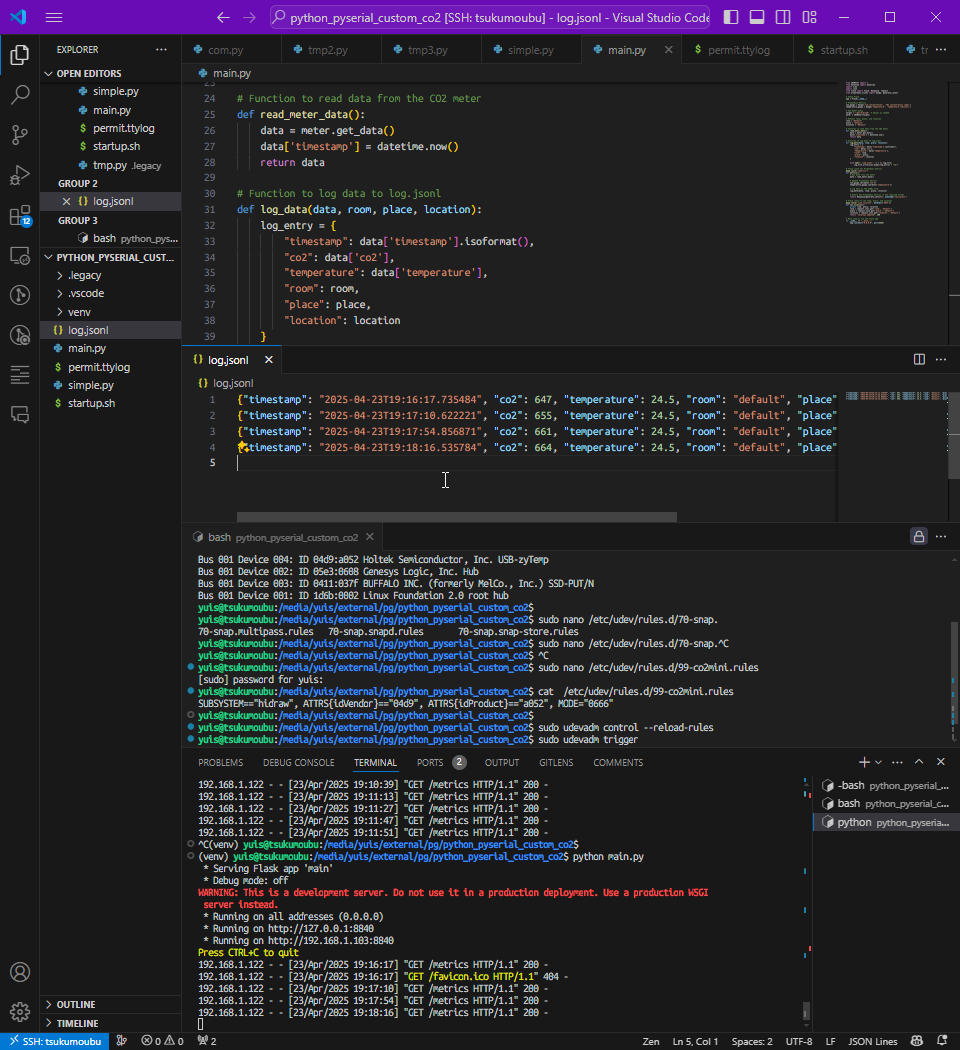custom co2 miniからco2データを取得。prometheus+grafana化を図る。 custom co2 miniからco2データを取得。prometheus+grafana化を図る。
